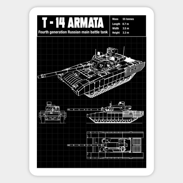 T-14 ARMATA SCHEMATIC Sticker by theanomalius_merch